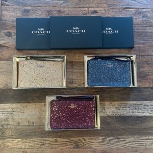 Brand New Authentic Coach Star Glitter Wristlets - Bundle of 2